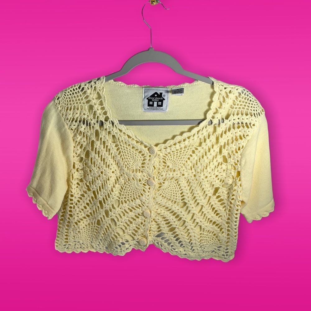 Storybook Knits Cropped Crochet Sweater